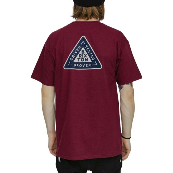 Brixton Graphic T-Shirt Mens Medium Burgundy Standard Fit Cotton Short Sleeve - Picture 3 of 11